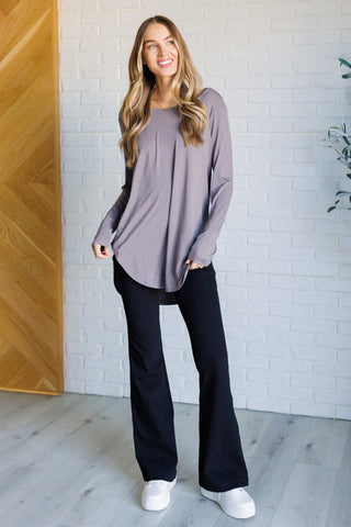 Rae Mode Building Habits Twill Flared Crossover Waist Pant in Black