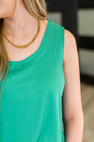 Andree By Unit Mellow Muse Relaxed Knit Tank in Emerald
