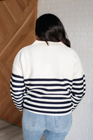 Polagram Memorable Moments Striped Sweater in White