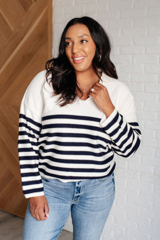 Polagram Memorable Moments Striped Sweater in White