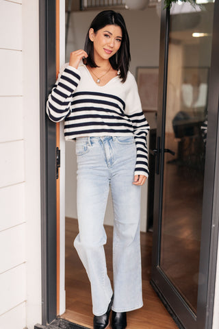 Polagram Memorable Moments Striped Sweater in White