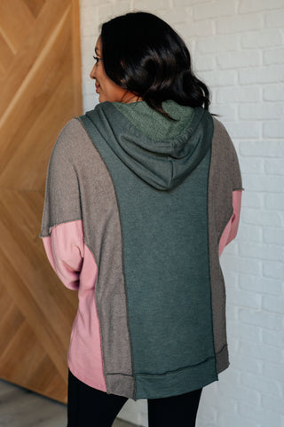 7th Ray Message Me Back Color Block Hoodie