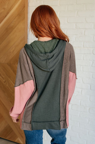 7th Ray Message Me Back Color Block Hoodie