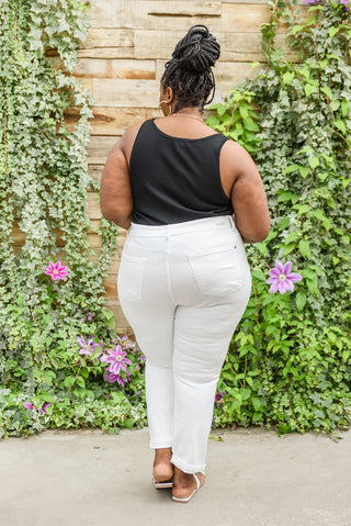 Judy Blue Mid-Rise Boyfriend Destroyed White Jeans - Exclusive