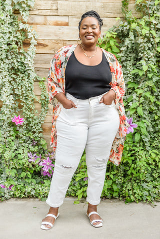 Judy Blue Mid-Rise Boyfriend Destroyed White Jeans - Exclusive