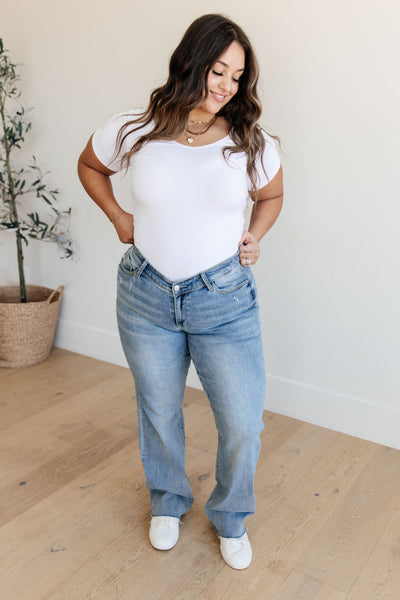 Judy Blue High Rise V Front Waistband Straight Jeans 82483 - Exclusive-Jeans-Sunshine and Wine Boutique