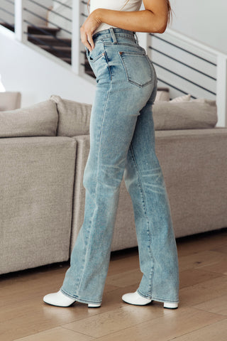 Judy Blue Miranda High Rise Plaid Cuff Vintage Straight Jeans - Exclusive