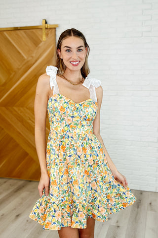 GeeGee Miss Frills A Lot Flare Mini Dress in Orange