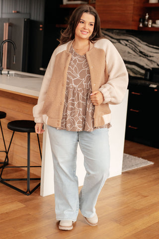 Mittoshop Mocha Petals V-Neck Top