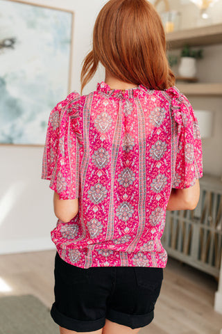 GeeGee Moments Like This V-Neck Bell Sleeve Blouse
