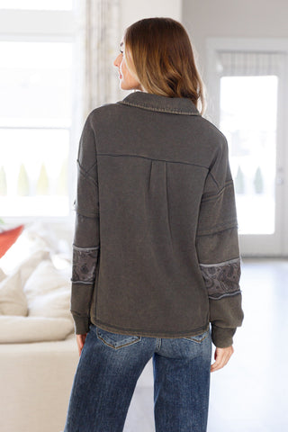 Very J Moonstone Mineral Wash Pullover