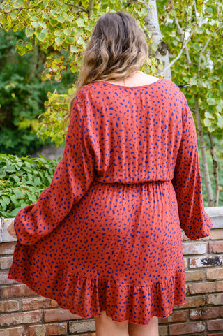 Jodifl Most Genuine Spotted Dress In Rust