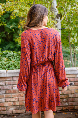 Jodifl Most Genuine Spotted Dress In Rust