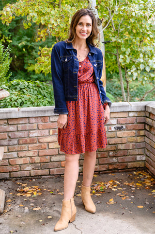 Jodifl Most Genuine Spotted Dress In Rust