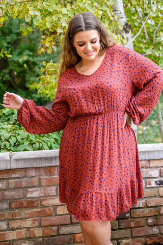 Jodifl Most Genuine Spotted Dress In Rust
