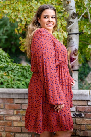 Jodifl Most Genuine Spotted Dress In Rust