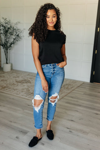 One Eleven North My Domain Studded Cap Sleeve Top