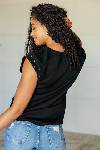 One Eleven North My Domain Studded Cap Sleeve Top