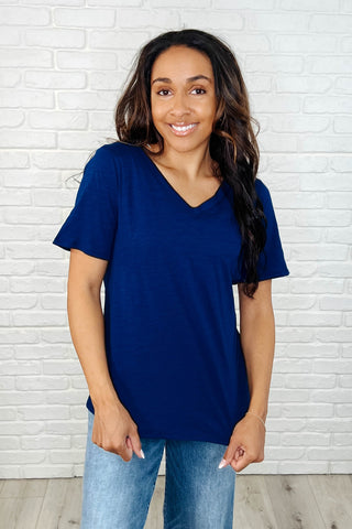 Andree By Unit I Don't Have to Choose V-Neck Tee in Navy