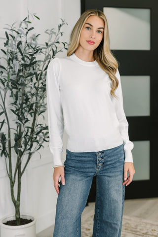 Zenana Necessary Closet Space Long Sleeve Top in White