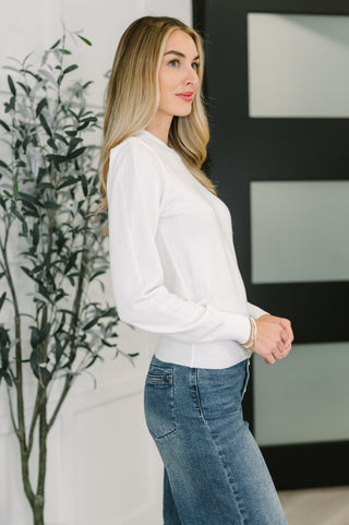 Zenana Necessary Closet Space Long Sleeve Top in White