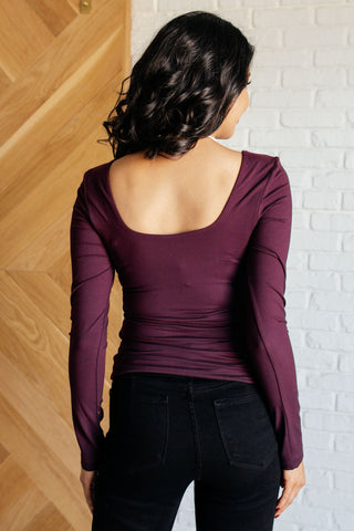 Rae Mode Never Imitated Long Sleeve Top in Cassis