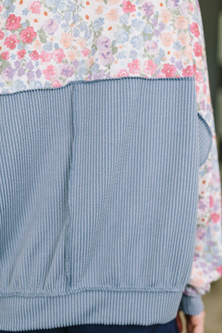 Haptics New Opportunities Drop Shoulder Floral Pullover