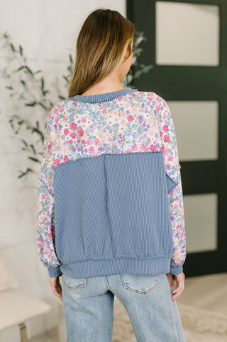 Haptics New Opportunities Drop Shoulder Floral Pullover