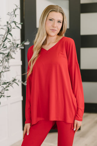 Zenana Next to Nothing Top and Bottom Set in Ruby