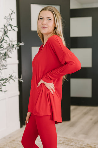 Zenana Next to Nothing Top and Bottom Set in Ruby