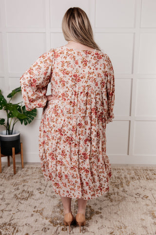 Polagram Next to You Balloon Sleeve Floral Dress