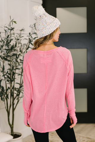 Zenana Nice to Each Other Raglan Sleeve Top in Fuchsia