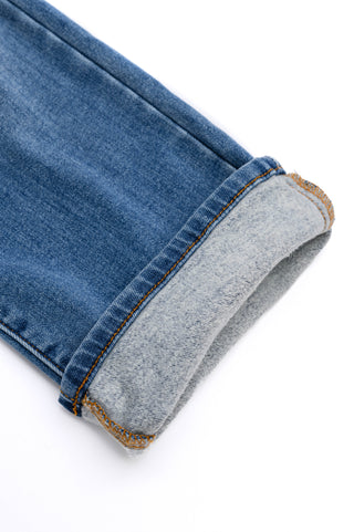 Judy Blue Nivea Vintage Wash Thermal Straight Jeans - Exclusive