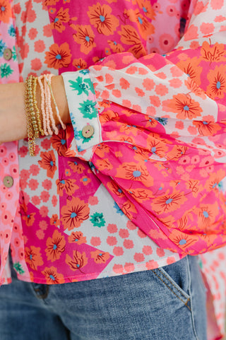 One Eleven North No Hesitation Mixed Print Blouse