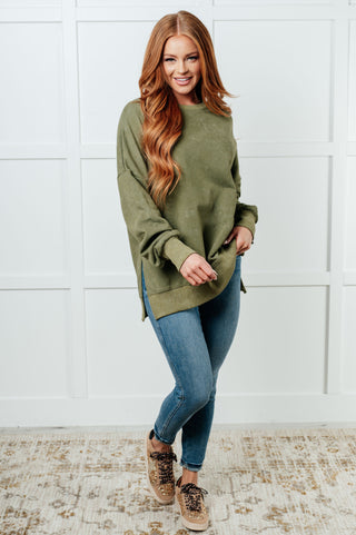 One Eleven North No Plain Jane Oversized Sweatshirt in Green