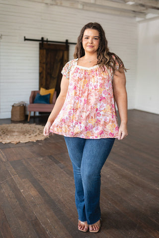 Jodifl Not So Serious Floral Blouse in Pink