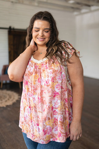 Jodifl Not So Serious Floral Blouse in Pink