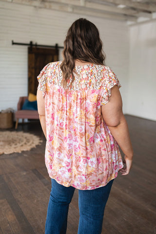 Jodifl Not So Serious Floral Blouse in Pink
