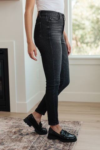 Judy Blue Octavia High Rise Control Top Skinny Jeans in Washed Black - Exclusive