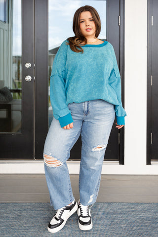 White Birch Ocean's Apart Mineral Wash Pullover