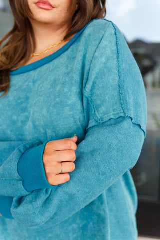 White Birch Ocean's Apart Mineral Wash Pullover