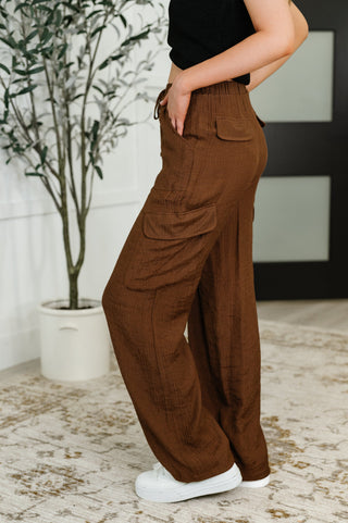 Blu Pepper Off Duty Straight Leg Cargo Pants in Brown