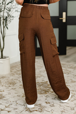 Blu Pepper Off Duty Straight Leg Cargo Pants in Brown