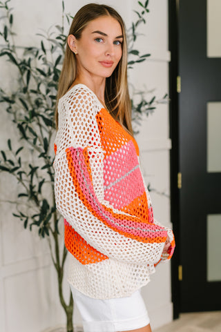 Very J Off the Grid Net Color Block Layering Top