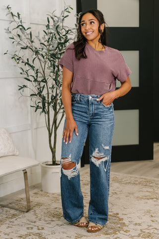 One Eleven North On Repeat Cable Ribbed Knit Tee