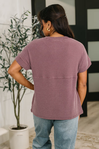 One Eleven North On Repeat Cable Ribbed Knit Tee