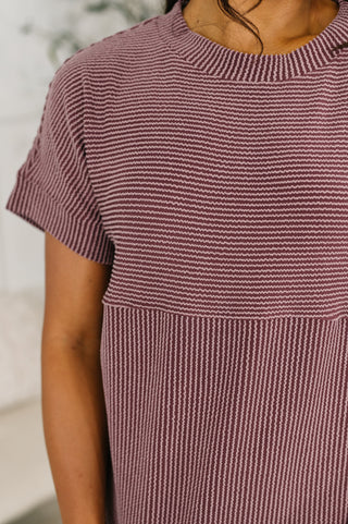 One Eleven North On Repeat Cable Ribbed Knit Tee