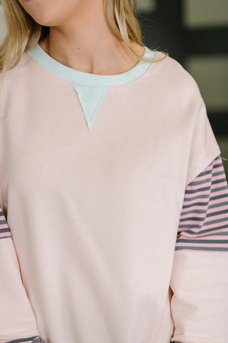One Eleven North Outside the Lines Oversized Color Block Pullover