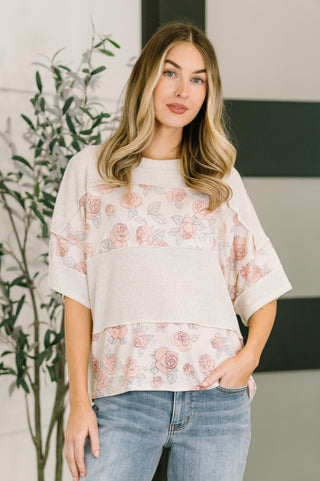 Haptics Painting the Roses Color Block Relaxed Top