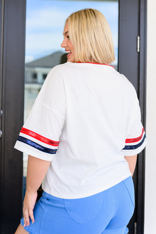 BiBi Party In The USA Drop Shoulder Top
